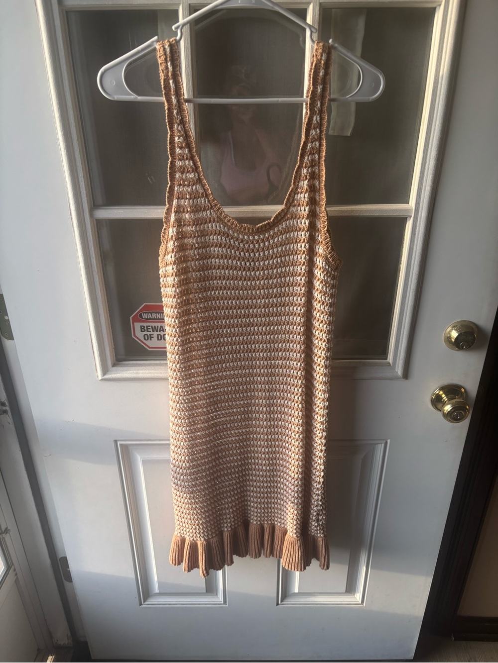 Knit Sleeveless Slip Dress - Peach Cream
